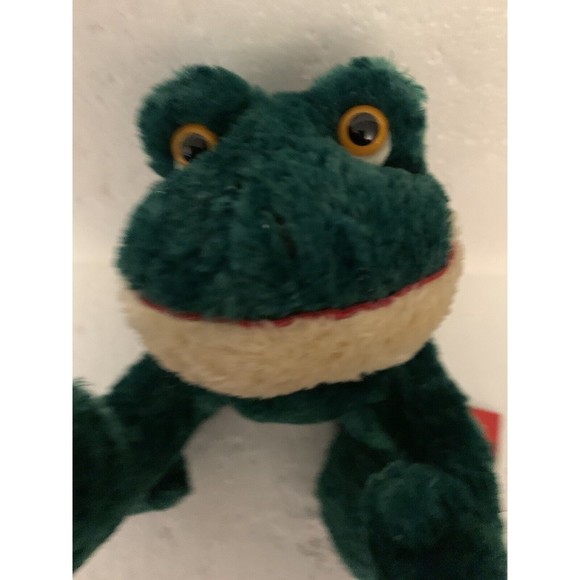 Vintage Russ Berrie Frog Plush Friggles Green 10” Floppy Stuffed Animal Toy TAG - Picture 3 of 14